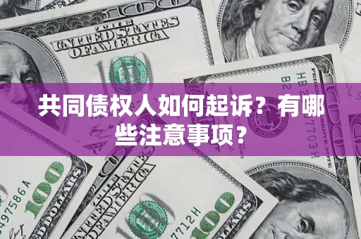武汉共同债权人如何起诉？有哪些注意事项？